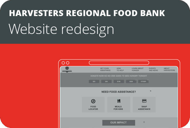 Harveters Regional Food Bank website design